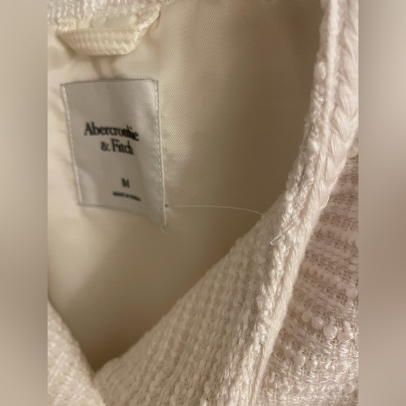 New Abercrombie &Fitch Collarless Tweed Women's Jacket. Cream (off white). M - Picture 6 of 14